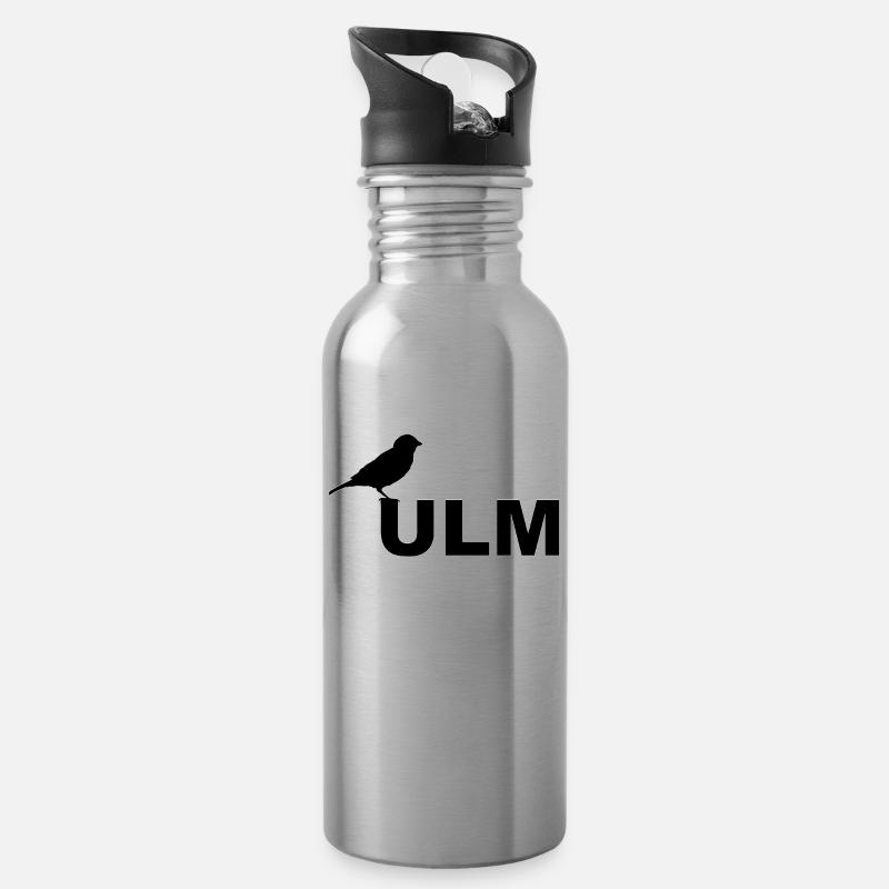 SSV ULM Ulmer Spatz Linsen mit Spätzle Schwäbisch - Trinkflasche mit integriertem Trinkhalm - Lightsilver