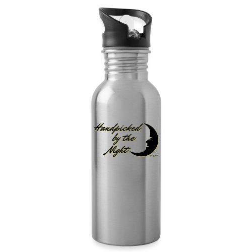 Handpicked design By The Night - Logo Black - Water bottle with straw