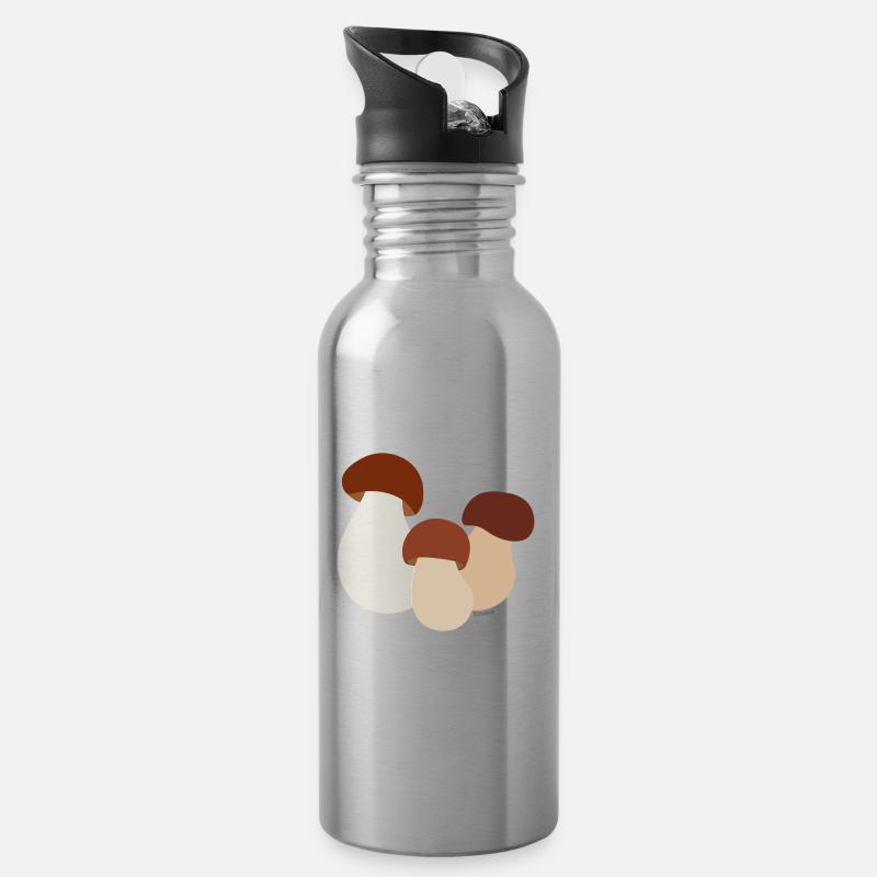 Karl Johan Champignon - Gourde avec paille intégrée - argent clair