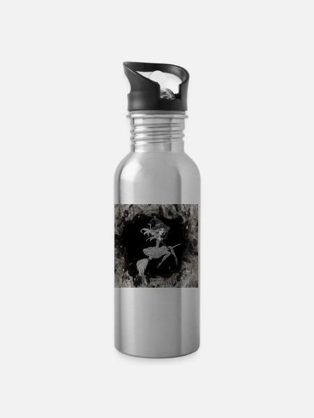 Hexe - Trinkflasche mit integriertem Trinkhalm - Lightsilver