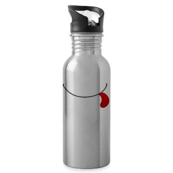 bouche - Gourde avec paille intégrée - argent clair - Droite