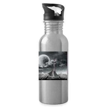 Hexe - Trinkflasche mit integriertem Trinkhalm - Lightsilver - Rechts