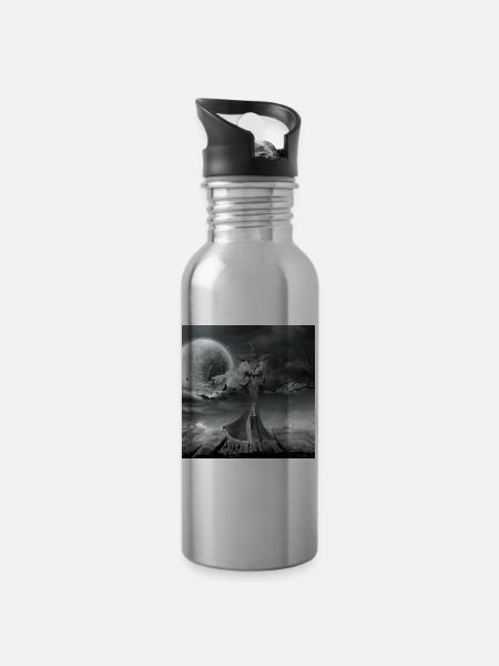 witch - Water bottle with straw - silver