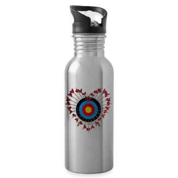 Target hearts - Water bottle with straw - silver - Right