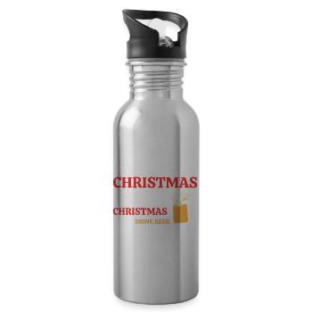 Ich mag Weihnachten und mit Weihnachten meine ich - Trinkflasche mit integriertem Trinkhalm - Lightsilver - Rechts