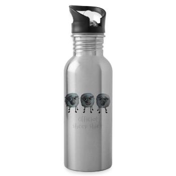 Sheep - Official sheep shirt - Water bottle with straw - silver - Right