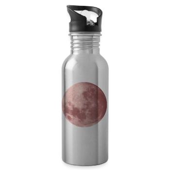 Mond in Roségold - Trinkflasche mit integriertem Trinkhalm - Lightsilver - Rechts
