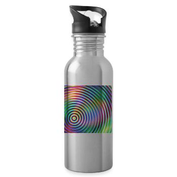 Colored rounds 3d - Trinkflasche mit integriertem Trinkhalm - Lightsilver - Rechts