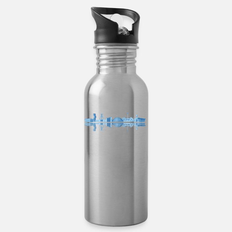Bochum - Trinkflasche mit integriertem Trinkhalm - Lightsilver