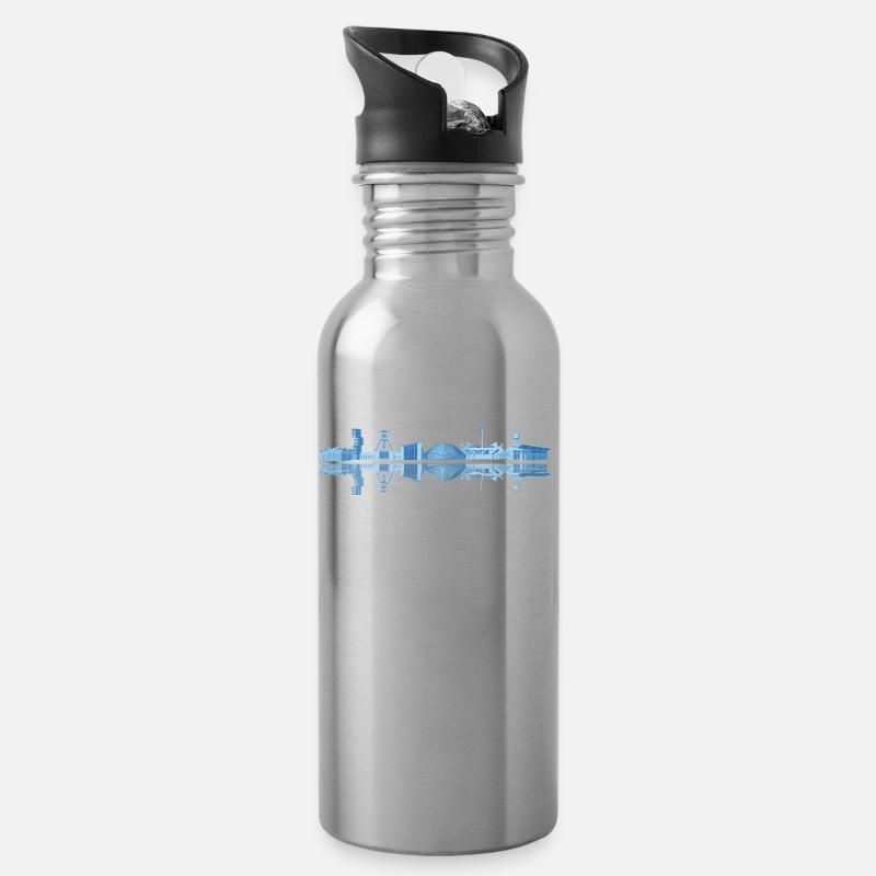 Bochum - Trinkflasche mit integriertem Trinkhalm - Lightsilver