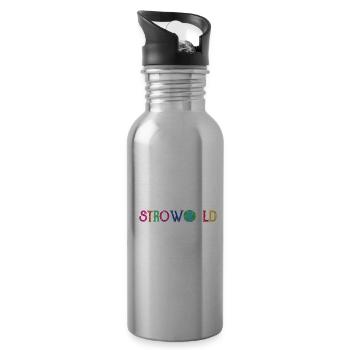 Astroworld Rettet die Umwelt der Erde - Trinkflasche mit integriertem Trinkhalm - Lightsilver - Rechts