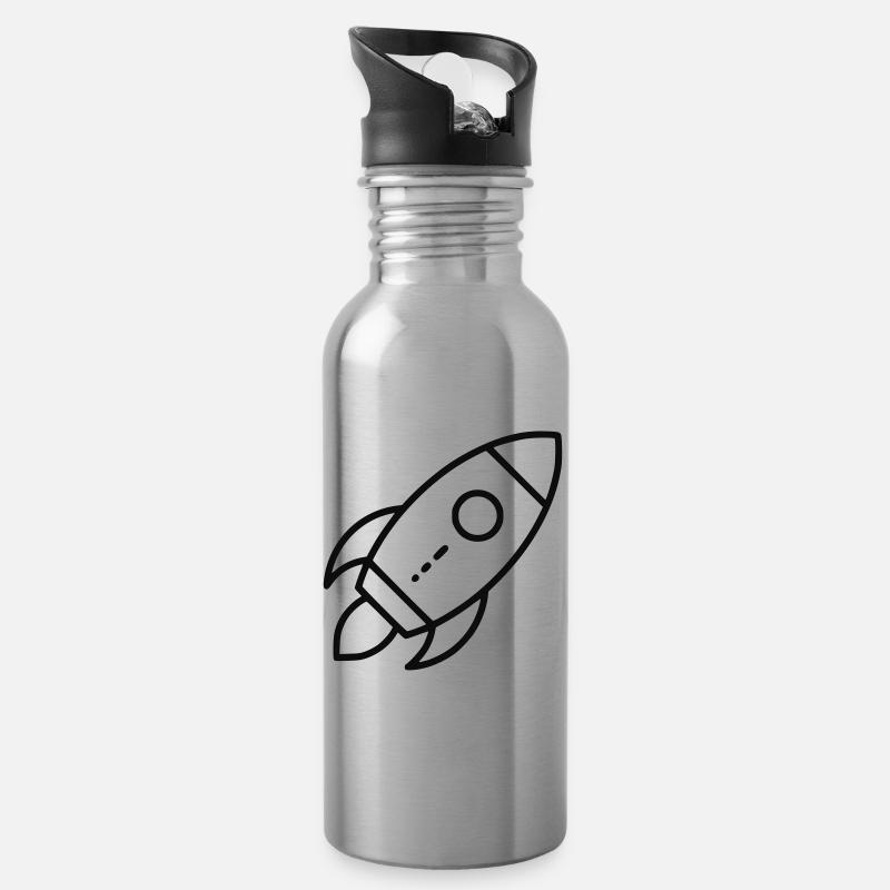 Rocket - Water bottle with straw - silver