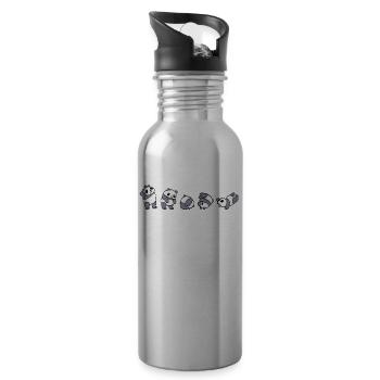 This Is How I Roll Cute Pandas Tee For Animal - Trinkflasche mit integriertem Trinkhalm - Lightsilver - Rechts