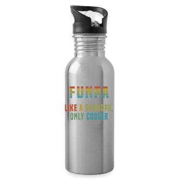 Funpa Like A Grandpa, Only Cooler T-shirt - Water bottle with straw - silver - Right