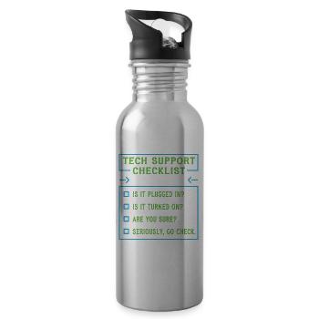 Tech Support Checklist Coding Shirt For - Trinkflasche mit integriertem Trinkhalm - Lightsilver - Rechts