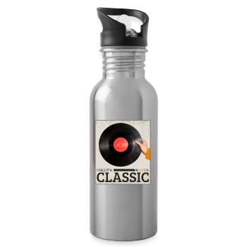 I Call It A Classic Vinyl Retro Musik Schallplatte - Trinkflasche mit integriertem Trinkhalm - Lightsilver - Rechts