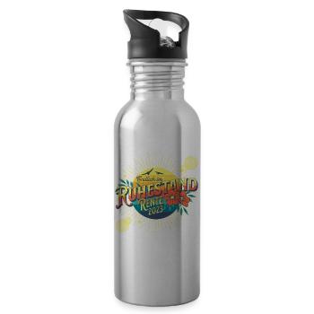 Ruhestand 2023 Rente 2023 Rentnerin Rentner 2023 - Trinkflasche mit integriertem Trinkhalm - Lightsilver - Rechts
