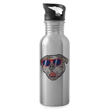 Sunglasses Cute Adorable Dog For Certified Dog - Water bottle with straw - silver - Right