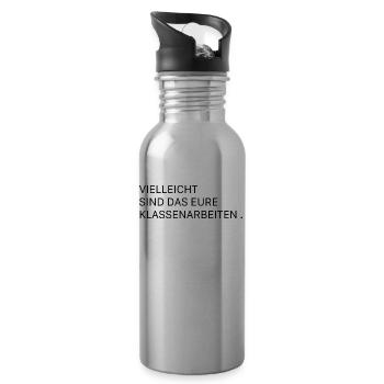 vielleicht sind das eure Klassenarbeiten - Trinkflasche mit integriertem Trinkhalm - Lightsilver - Rechts