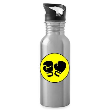 Symbole des gants de boxe - Gourde avec paille intégrée - argent clair - Droite