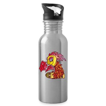 SKATING PHOENIX - Trinkflasche mit integriertem Trinkhalm - Lightsilver - Rechts