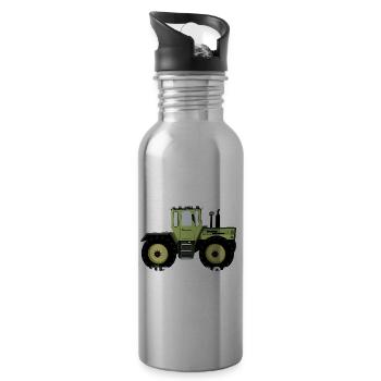 Dorfkind unterwegs - Unimog - MB Trac - Oldtimer - Trinkflasche mit integriertem Trinkhalm - Lightsilver - Rechts