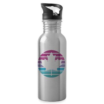 Kanada - Trinkflasche mit integriertem Trinkhalm - Lightsilver - Rechts