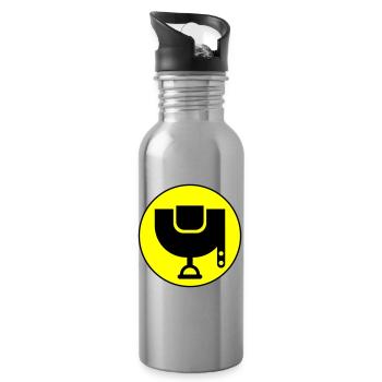 Icône de selle - Gourde avec paille intégrée - argent clair - Droite