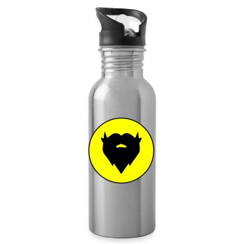Bart symbol - Trinkflasche mit integriertem Trinkhalm - Lightsilver - Rechts