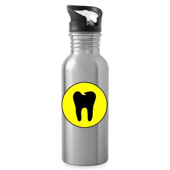 Symbole de l’icône de dent - Gourde avec paille intégrée - argent clair - Droite
