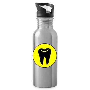 Symbole de l’icône de dent - Gourde avec paille intégrée - argent clair - Droite