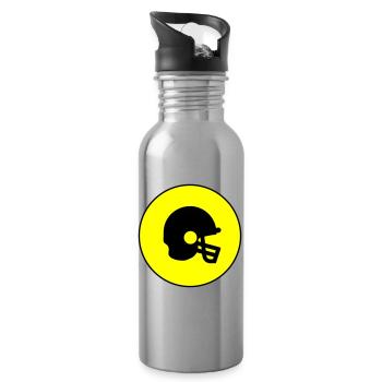 Icône Casque de football - Gourde avec paille intégrée - argent clair - Droite