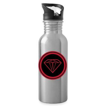 Diamond Symbol - Water bottle with straw - silver - Right
