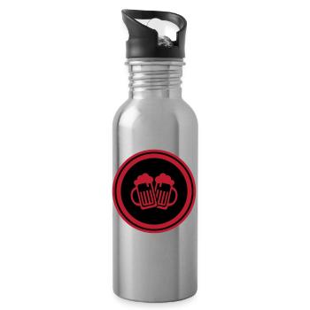 Bierglas Symbol - Trinkflasche mit integriertem Trinkhalm - Lightsilver - Rechts