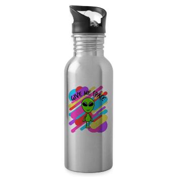 Donnez-moi de l'espace T-shirt coloré Design - Gourde avec paille intégrée - argent clair - Droite