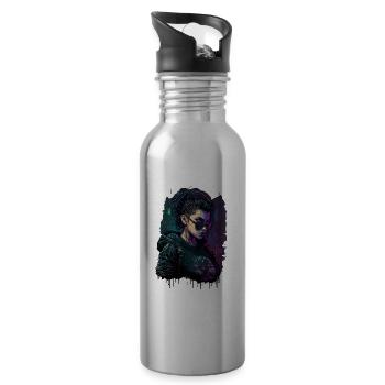 Gamer Woman auf Action Experience Art. in einem Gamer - Trinkflasche mit integriertem Trinkhalm - Lightsilver - Rechts