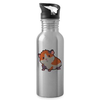 Cute Guinea Pig Shirt For Animal Lovers T-shirt - Water bottle with straw - silver - Right