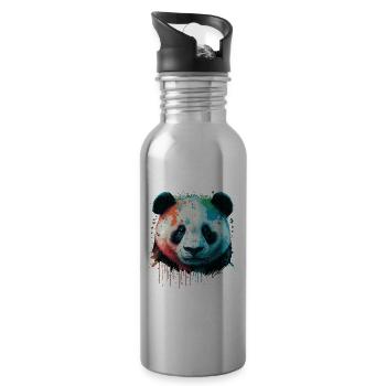 Panda Cadeau Pour les Filles - Gourde avec paille intégrée - argent clair - Droite