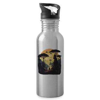 ville - Gourde avec paille intégrée - argent clair - Droite