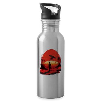Alternative Realität - Trinkflasche mit integriertem Trinkhalm - Lightsilver - Rechts