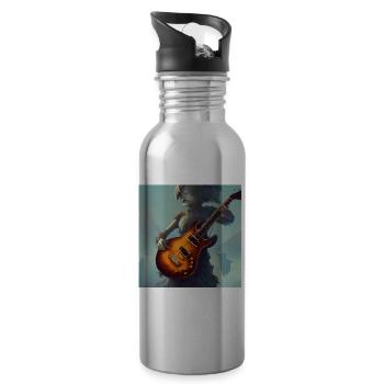 The guitarist concept art - Water bottle with straw - silver - Right
