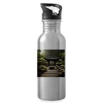 Zen garden - Water bottle with straw - silver - Right