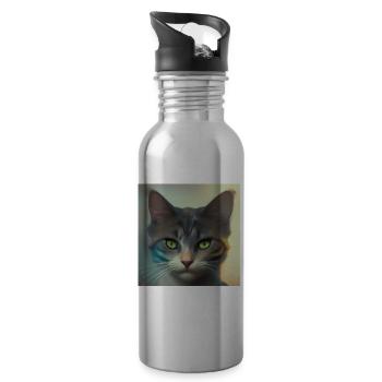 Amoureux des animaux - Gourde avec paille intégrée - argent clair - Droite