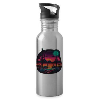 Neon Desert - Water bottle with straw - silver - Right