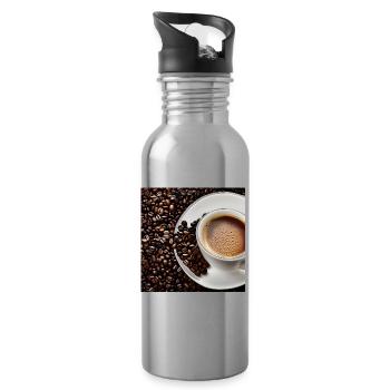 Morning coffee - Water bottle with straw - silver - Right