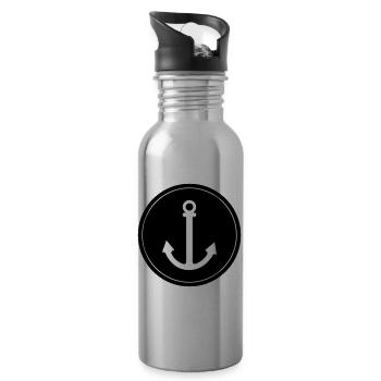 Anchor icon - Water bottle with straw - silver - Right