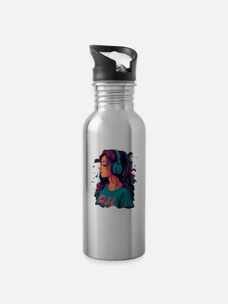 Lo-Fi - Trinkflasche mit integriertem Trinkhalm - Lightsilver