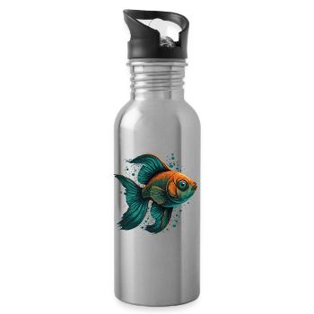 Fish Eye - Water bottle with straw - silver - Right
