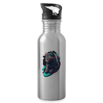Vaporcat - Gourde avec paille intégrée - argent clair - Droite