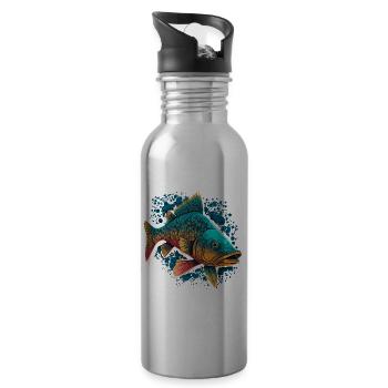 River Fish - Water bottle with straw - silver - Right